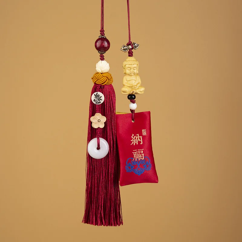 Creative Sachet Automobile Hanging Ornament Perfume Bag Antique Tassel Safety Ornaments Sachet Lucky Bag Sandalwood Bag Pouch Pe