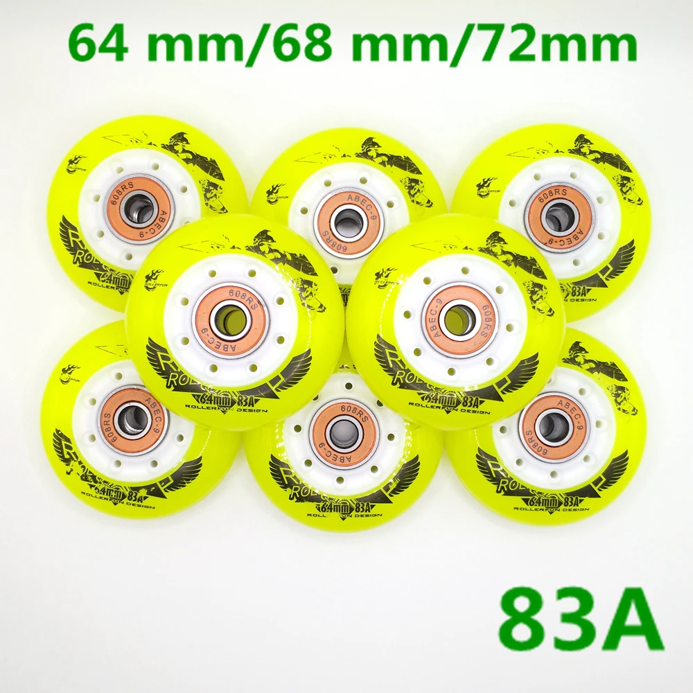 children roller wheel inline skate wheel 64mm 68mm 72mm 83a 8 wheels/lot