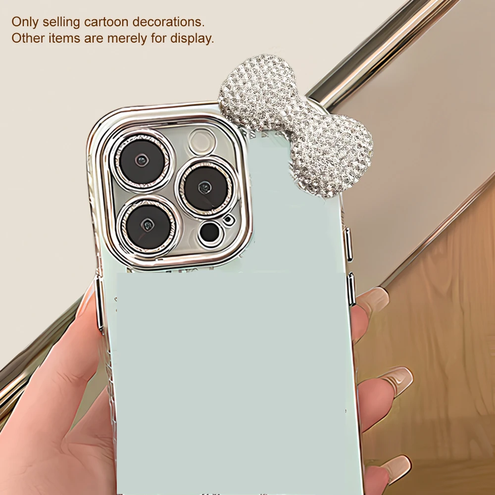 Süße Strass-Schleife, große, vollständig mit Strass besetzte Diamantschleife, flache Rückseite, Handy-/iPad-Hüllen-Dekoration, DIY-Bastelbedarf mit Klebstoff – Detail 4