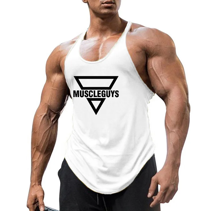 Men's Racerback Running Vests Quick Dry Sleeveless Workout Tank Top Breathable Athletic Gym Shirt For Fitness Training