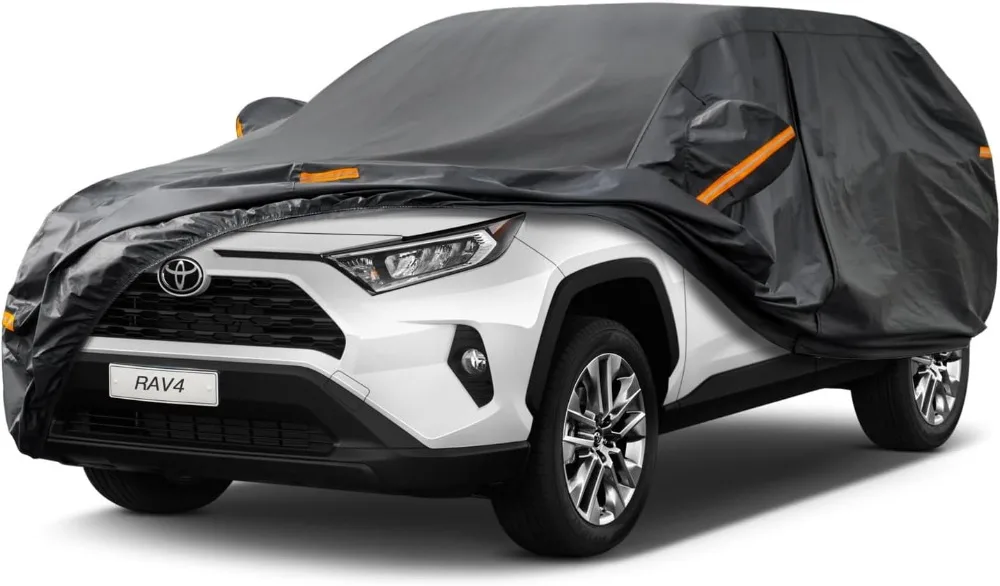 

7 Layers SUV Car Cover Custom Fit for Toyota RAV4 (2006-2025), Waterproof All Weather, Rain Sun UV Protection Black