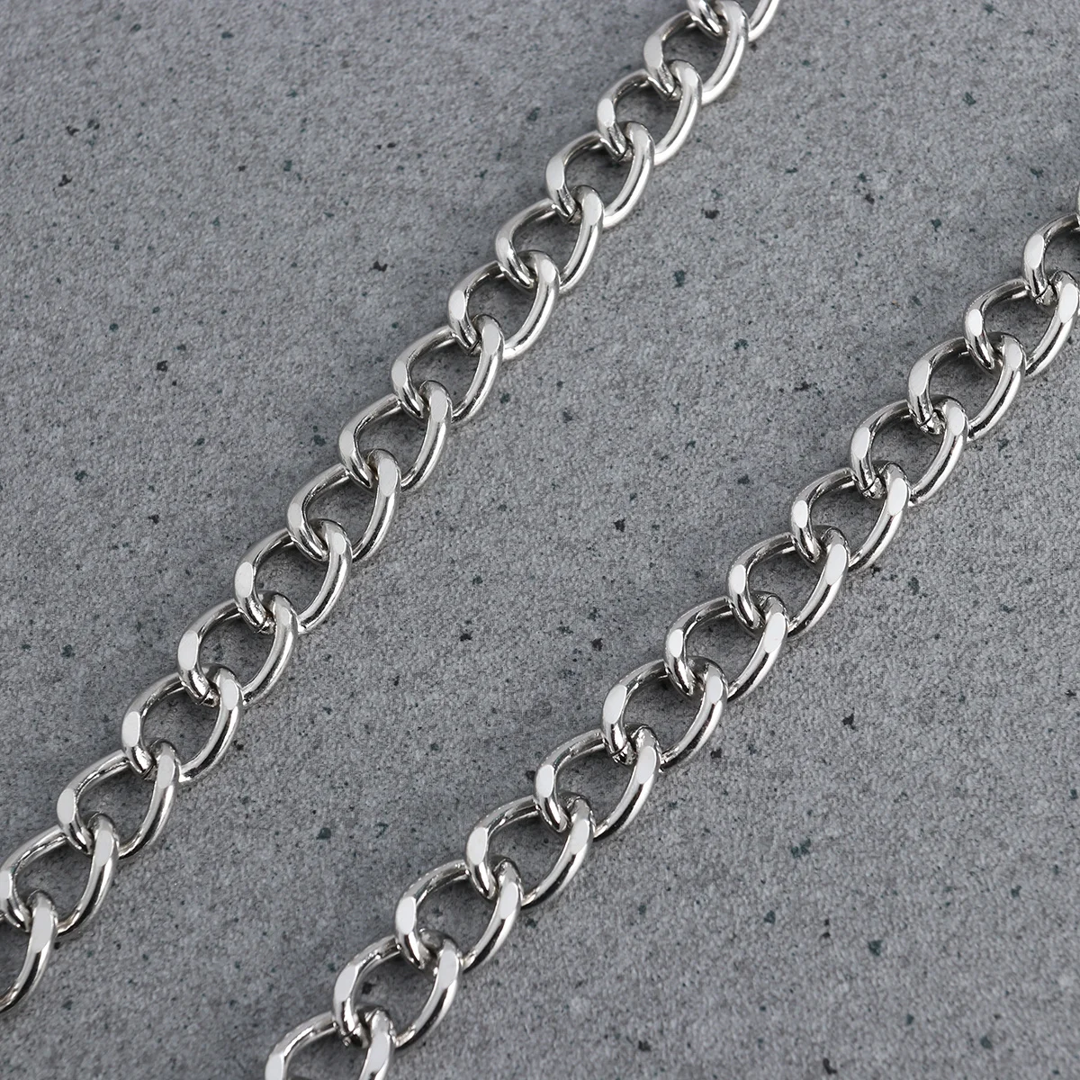 Bolso pequeño de cadena para mujer, accesorio de Metal PU, longitud 120Cm, dos hebillas, plateado, negro, para bolso de mano, bandolera mensajero