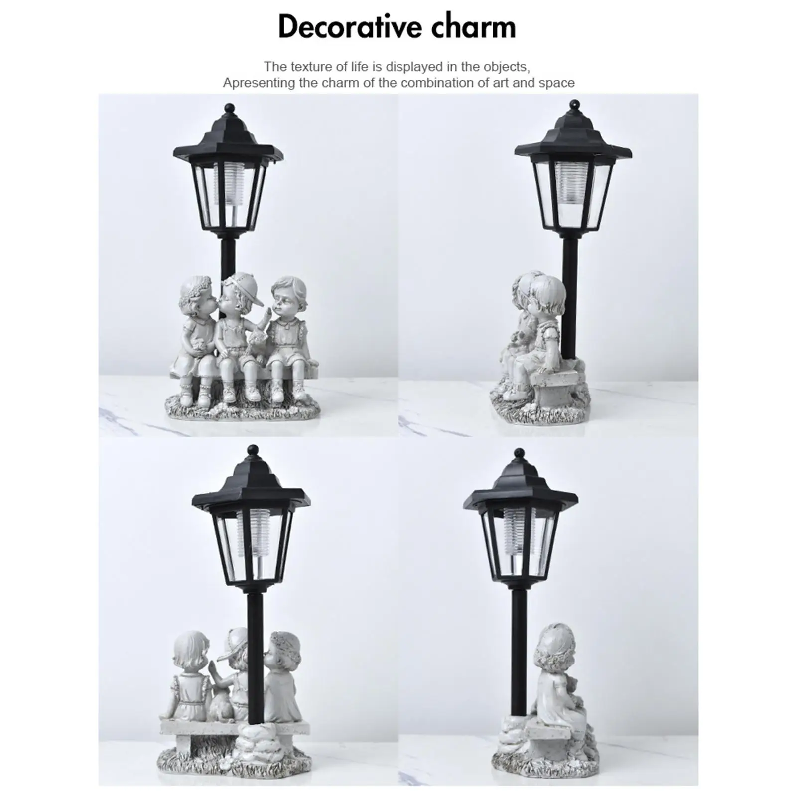 Garden Solar Statue Light Couple Sculpture Night Light Yard Decor Kiss Lover Figurine Lantern for Birthday Grandma Christmas