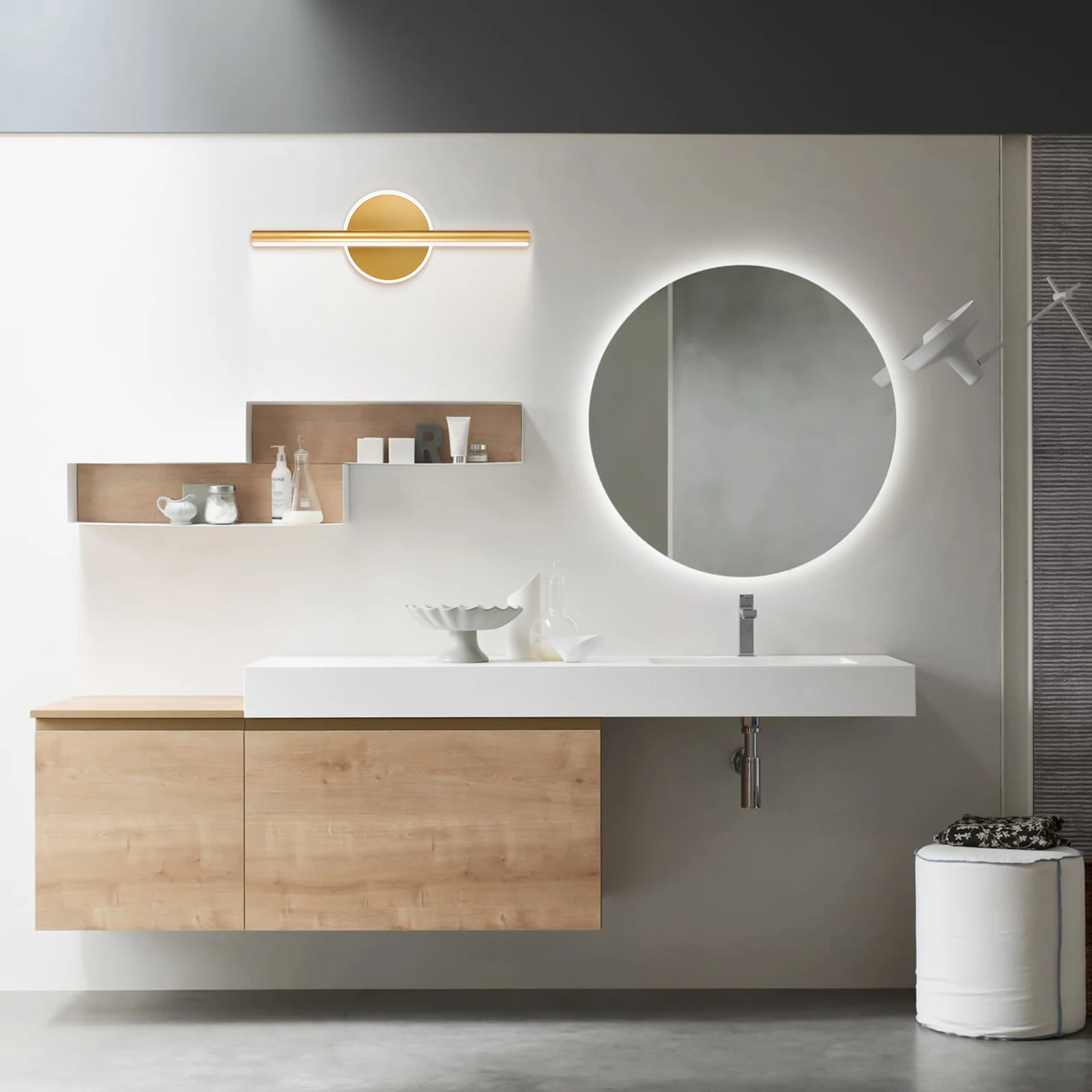 

LED Mirror Lamp Creative Style Bathroom Makeup Light Easy Install Practical Mirror Light for Living Room Bedroom