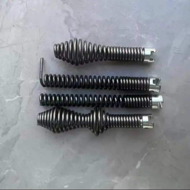 9PCS 16mm Diameter Pipeline Dredge Device Set Spring Drill Machine Tool with Cutter Heads And Connectors for Pipe Dredging