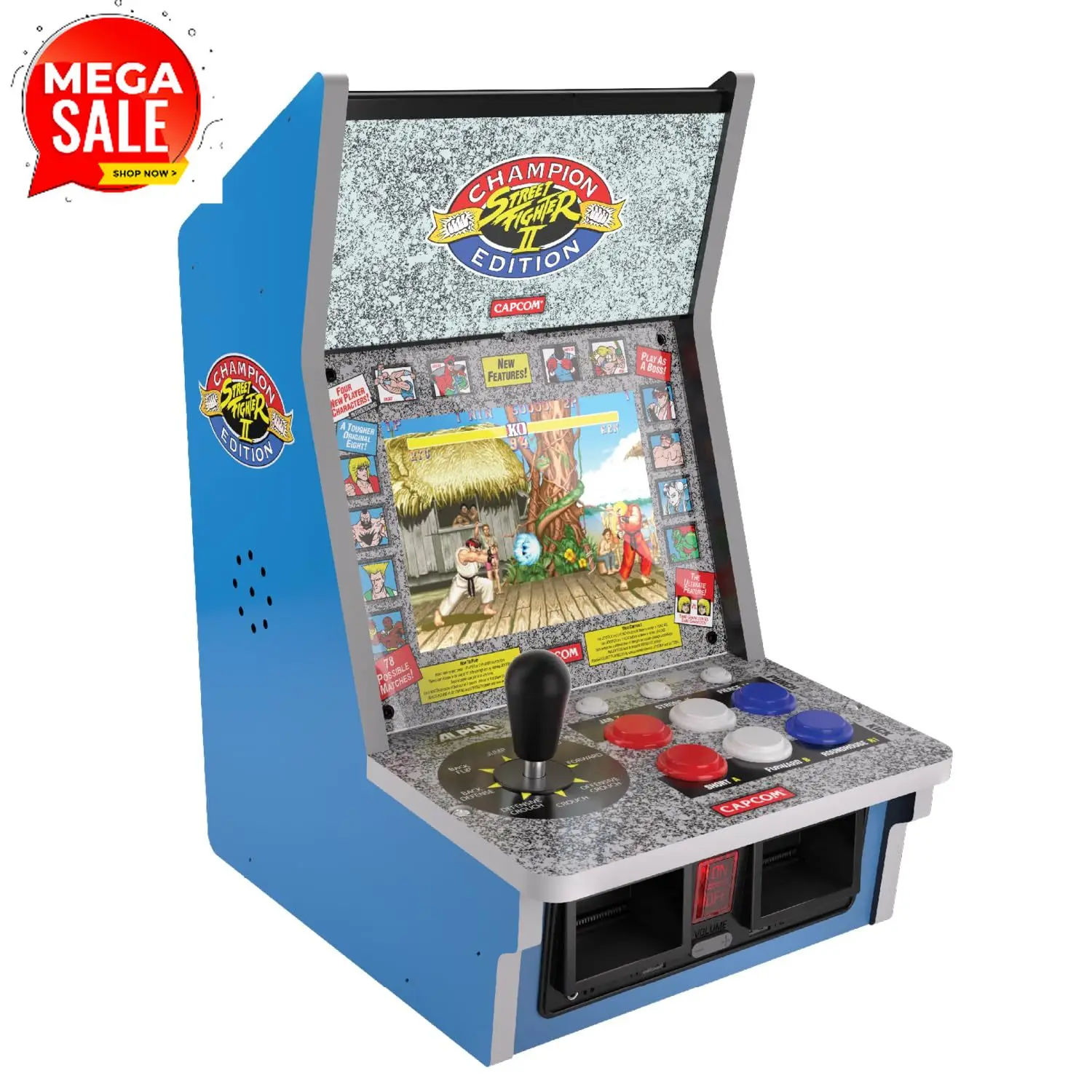 Evercade Alpha Street Fighter Bartop Arcade Pre Assembled Unit with Competition Grade Arcade Controls 8 High Resolution IPS