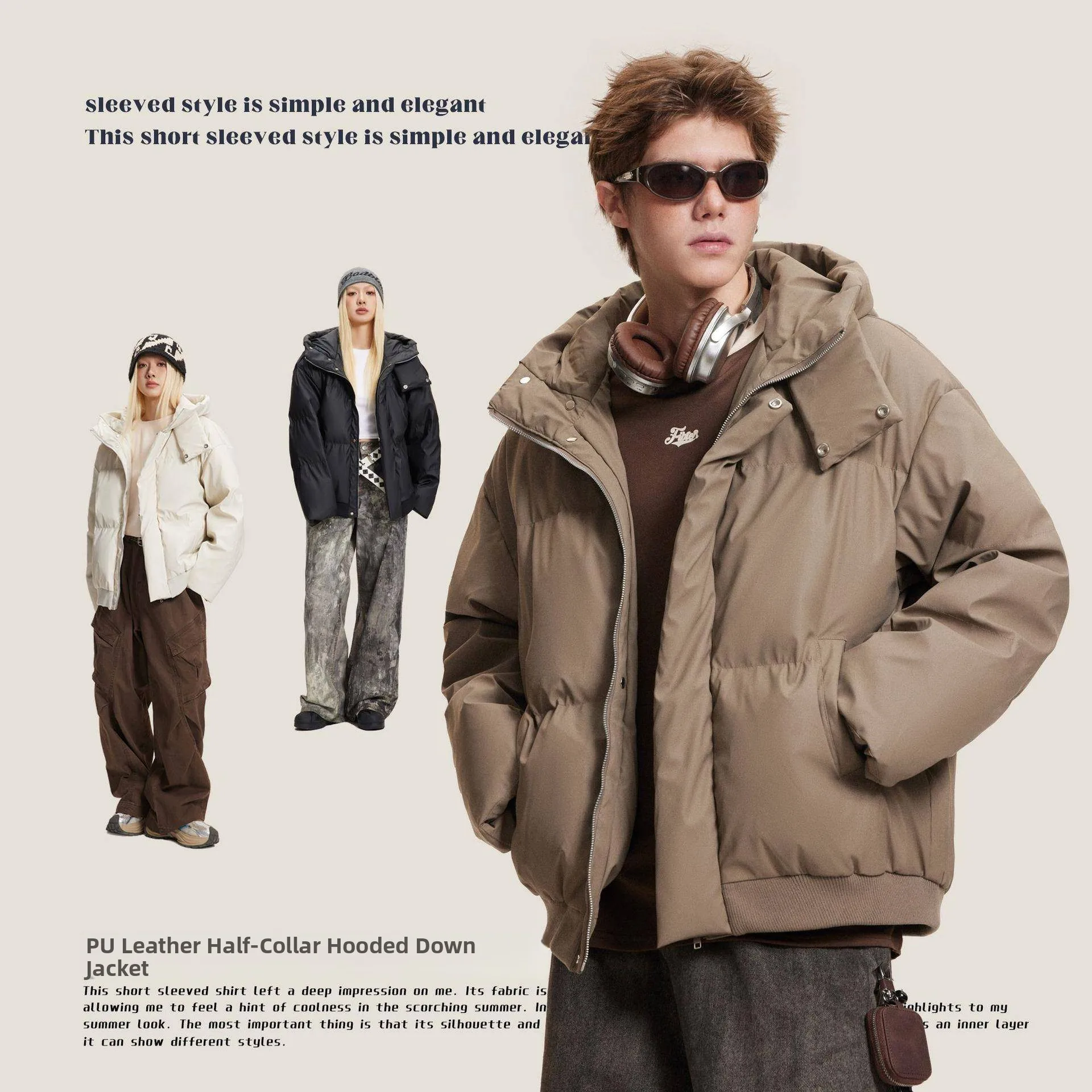 

tee Thiened ort down Jaet f Stand Collar ex Winter 2024 New Sle White Du Feather Vest Long Sle