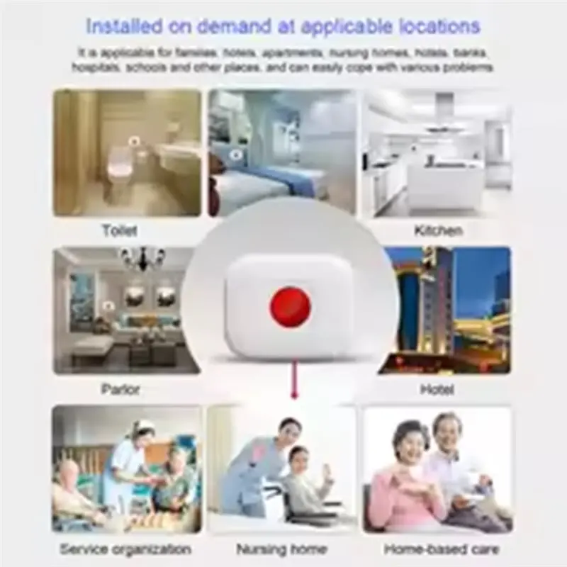 Pulsante AAAEL-SOS Pulsante SOS per anziani Sistema di allarme personale impermeabile Pulsante SOS Tuya per disabili con coulisse