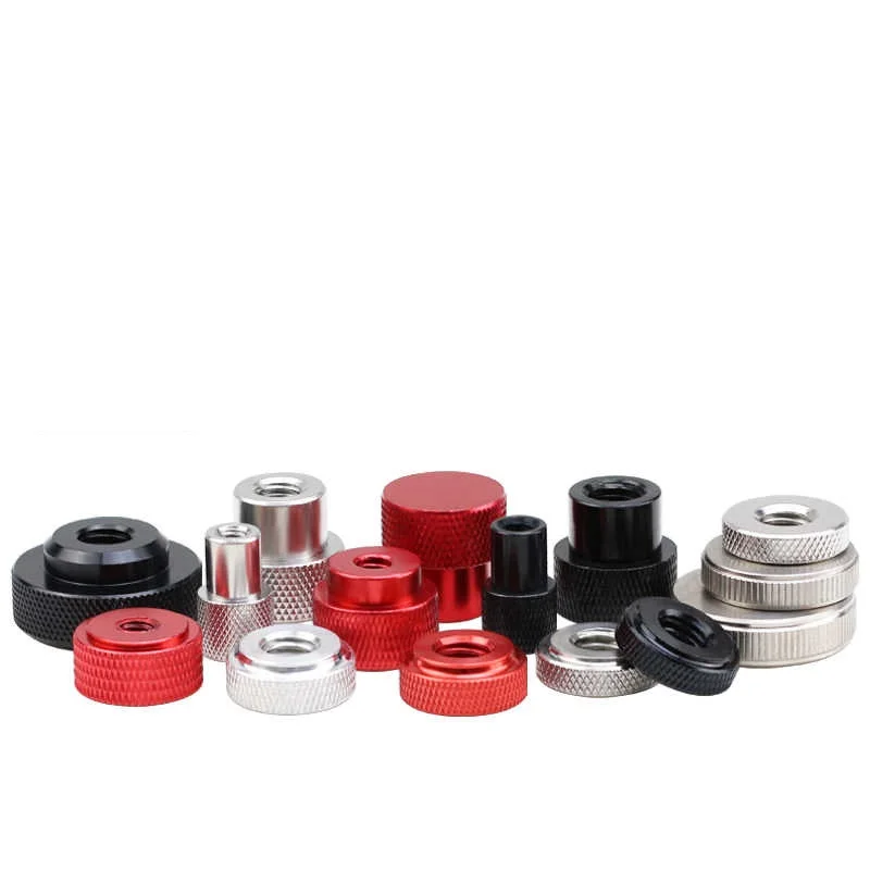 1/4, 3/8 Inch Hand - Tightened Blind Hole Nut, Aluminum Alloy Knurled Nut