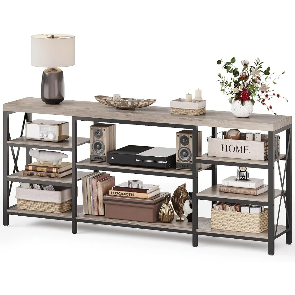 

Console Table, Extra Long Entryway Table, 70.9 Inch Sofa Table with 9 Tier Storage Shelves for Hallway, Living Room