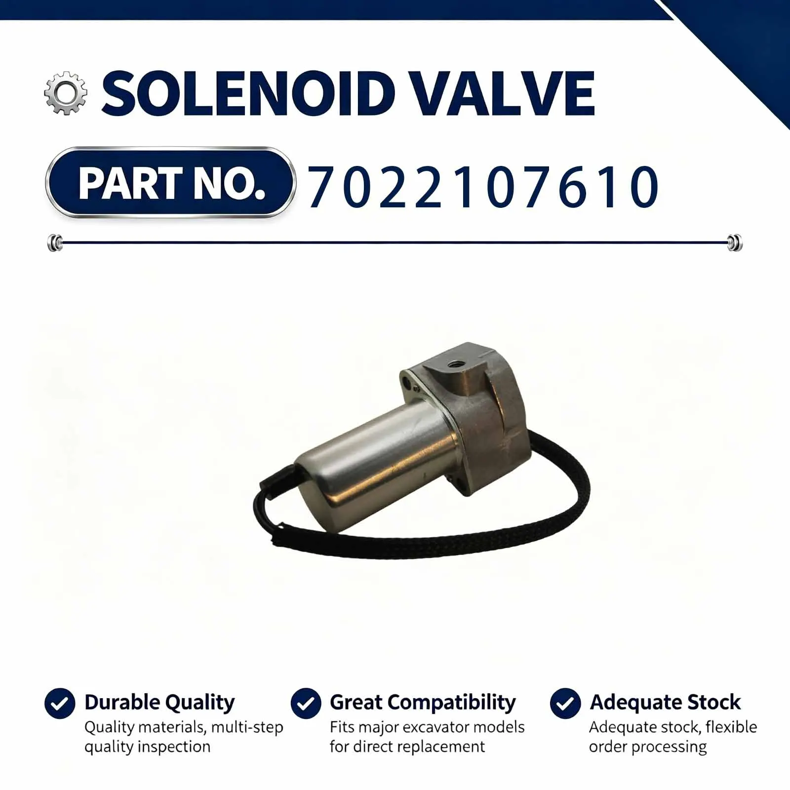 New 702-21-07610 7022107610 Solenoid Valve Compatible for Komatsu PC130-8 PC300-8 Excavator
