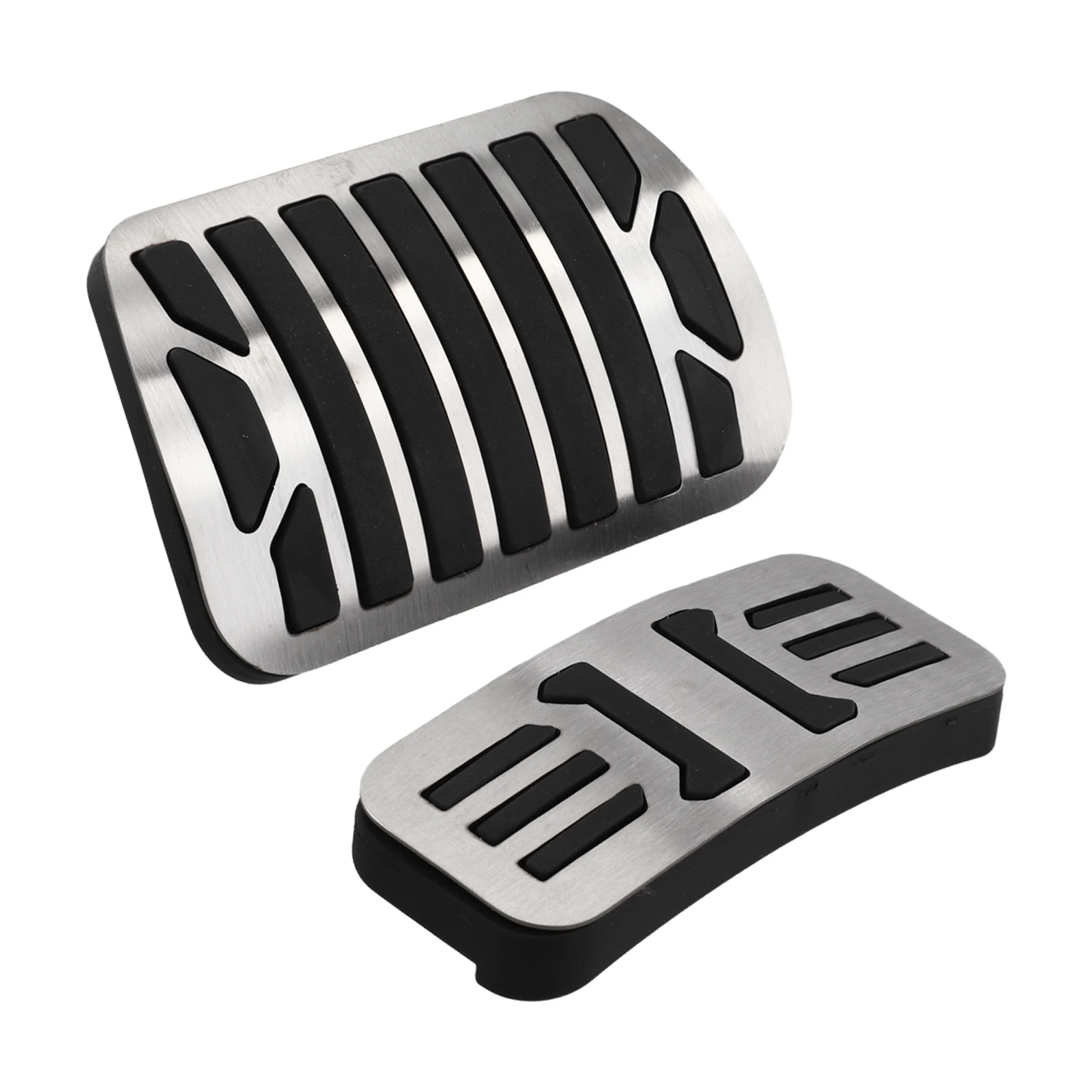 Cubiertas para reposapiés interiores, cubiertas de pedales de acero inoxidable, ajuste perfecto para Jaguar, accesorios elegantes para coche, color plateado y negro para Jaguar