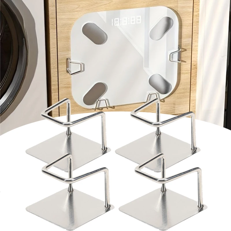4Pcs Stainless Steel Hook Rack For Weighing Scale,Wall-Mounted Storage Bracket Multifunctional Sink Sponge Rack Kitchen Supplies