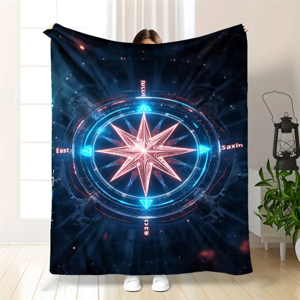 Giant Cosmic Star Mandala Blanket Throw 150x200cm Galaxy Nebula Print Futuristic Decor Astrology Spiritual Gift