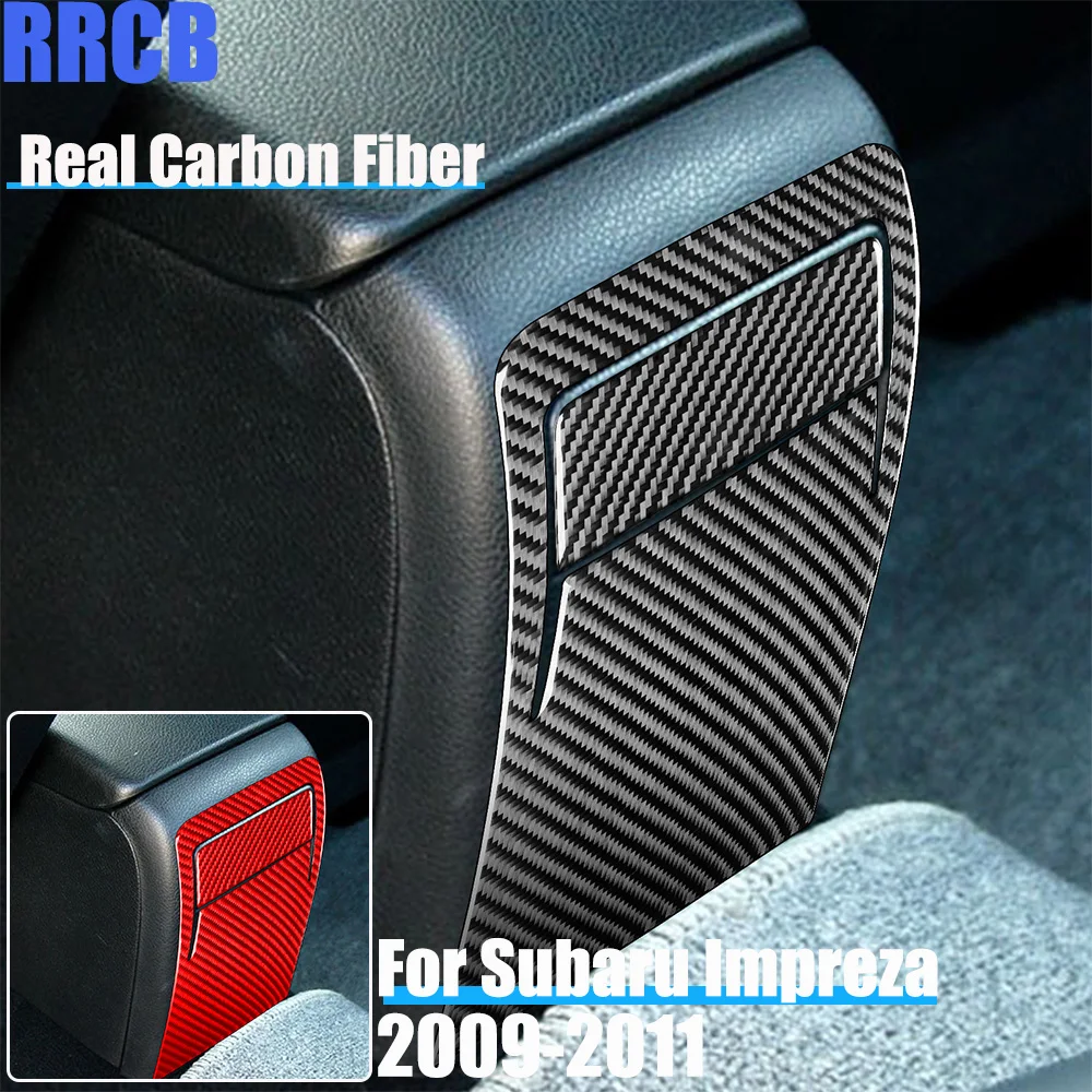 

Real Carbon Fiber Car Accessories Rear Center Panel Decorative Trim Soft Cover Sticker For Subaru Impreza 2009 2010 2011