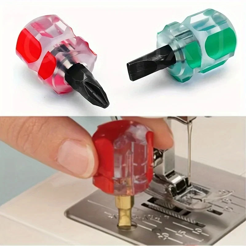 1/2/3/4pcs Mini Sewing Machine Screwdriver Set - Portable Turnip Head With Needle Board Repair Tool For Sewing And Knitting