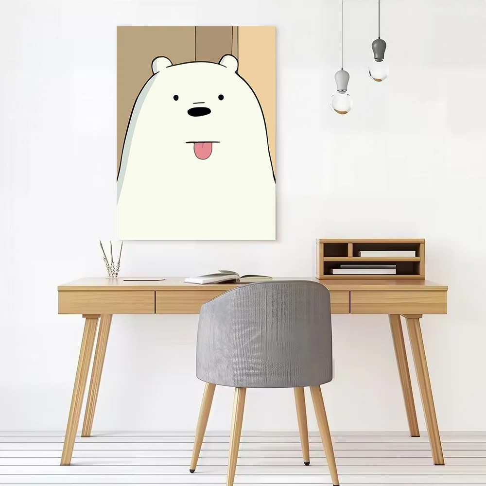 Ice Bear Sticking Tongue Out Canvas Poster Wall Art Customizable High Quality Printed Picture for Home Decor Ornaments Painting