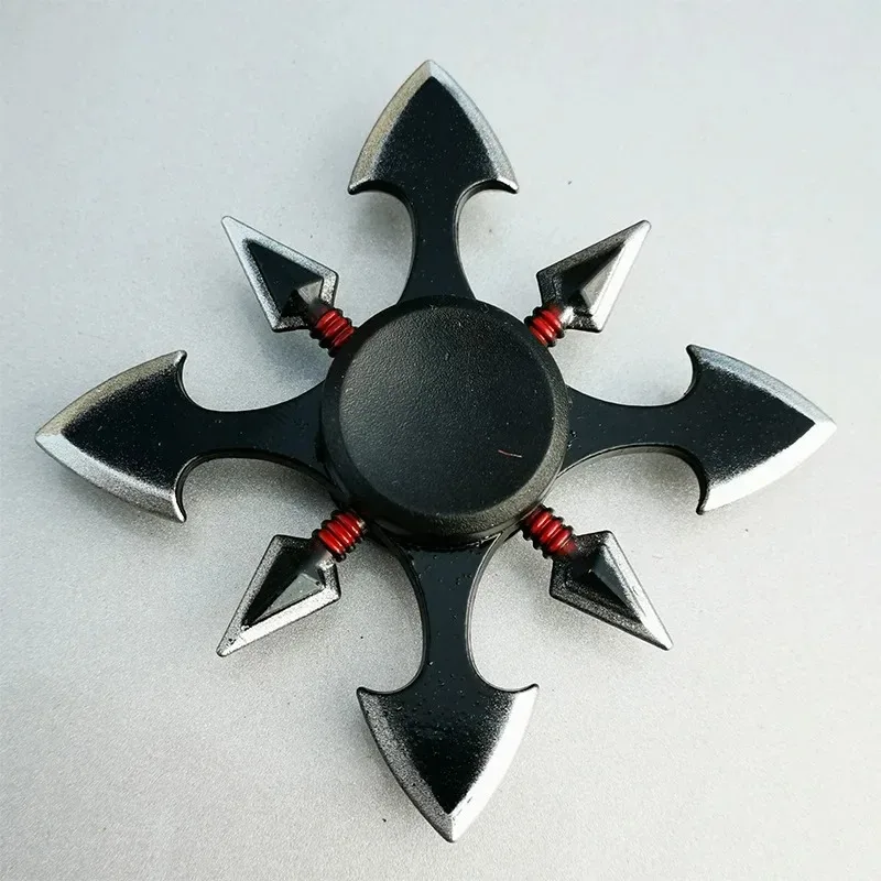 Kreatywny Spinner Antystresowy Tri Spinner Ze Stopu Cynku Ninja Shuriken Sharingan Spinner Do Ręki Zabawka Redukująca Stres Dla Dzieci