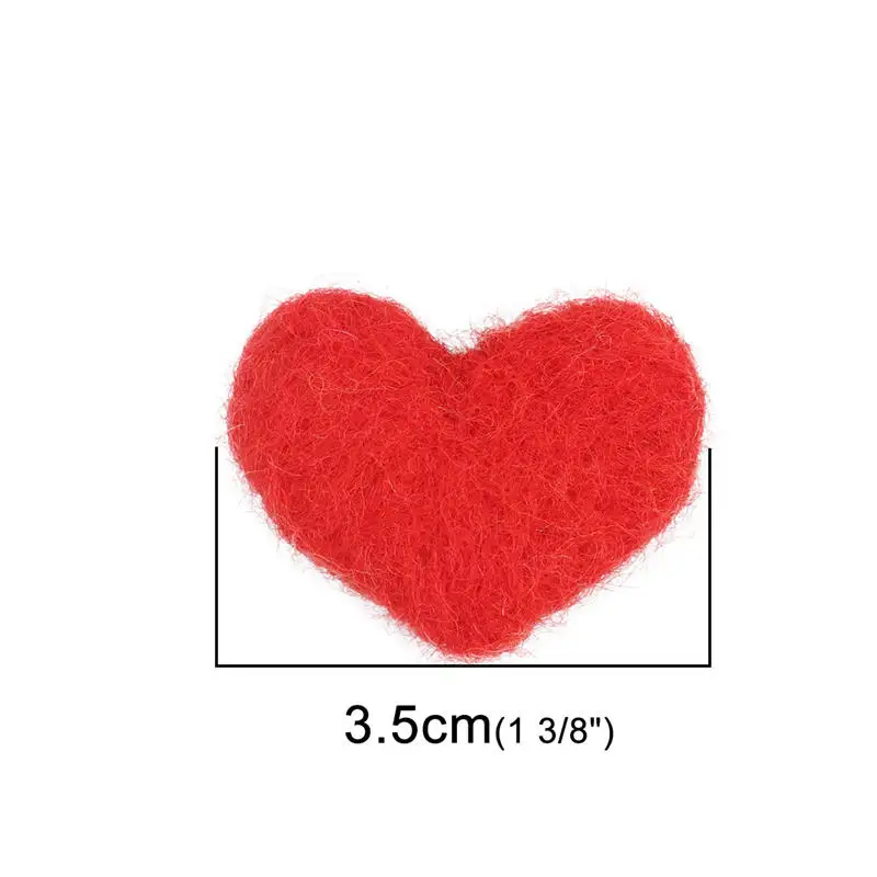 2PCs Heart Shape Wool Felt Poke DIY Kits Craft Sewing supply clothes Accessories Handmade Gift Bag Backpack Decoration