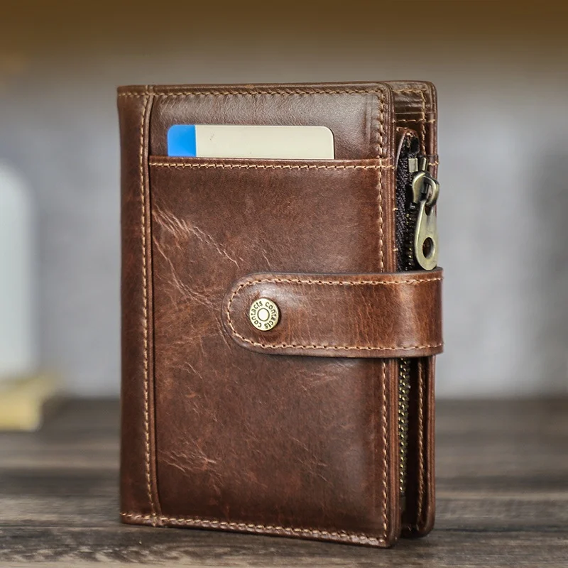 full-grain-rfid-anti-theft-brush-men's-wallet-color-changing-buckle-short-size-leather-wallet-top-layer-cowhide-wallet