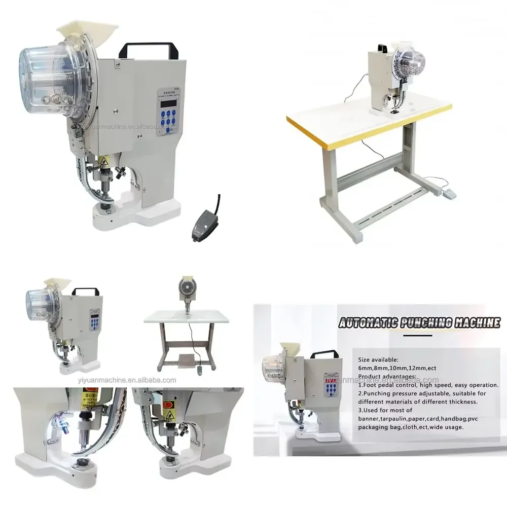 WSQ Auto PVC Coated Fabric Tarpaulin Banner Eyelet Press Machine Small Grommet & Metal Button Press Machine Service Equipment