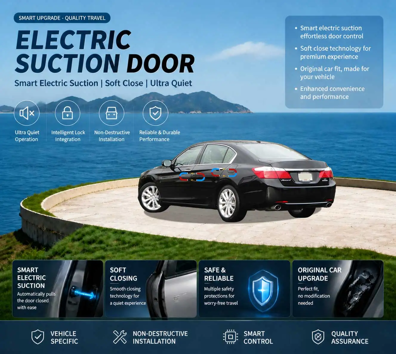 

Car Specific Car Modification Auto Suction Soft Close Door Modification Parts & Accessories For Honda Accord 9th Gen 2013-2017