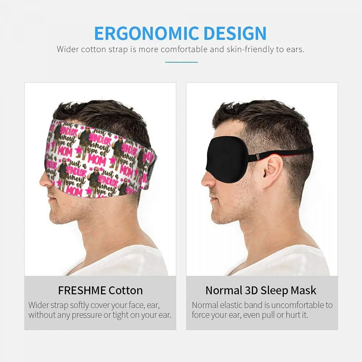 Adam Sandler Mom Meme Retro sleep eye mask Light Blocking Portable Eye Cover for Girls Boys Office Nap Party Eyeshade eyepatch - view 5
