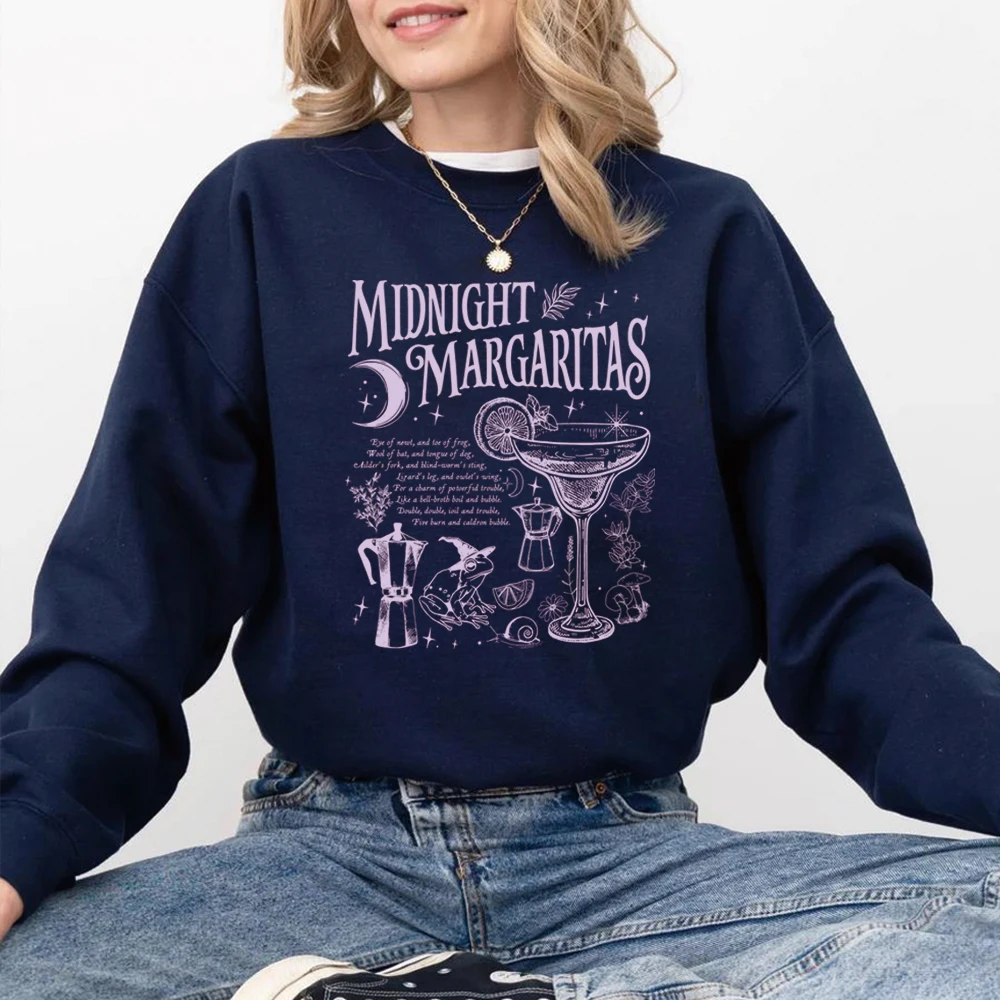 Vintage Midnight Margaritas Sweatshirt Halloween Shirt Salt Rosemary Lavender Love Pullover Witchy Tee Long Sleeves Sweatshirts view 4
