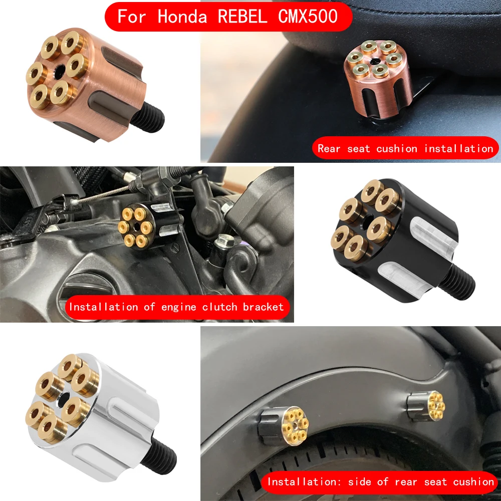 SAMUZOKI – boulon de siège de garde-boue arrière M8 en aluminium pour moto, support à vis pour Honda Rebel CMX300 CMX500 1100 2017 – 2021