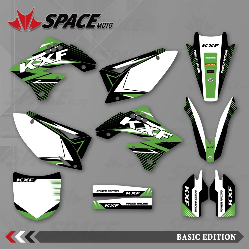 

SPACE MOTO Graphics Background Decals Stickers Motorcycle For KAWASAKI 09-11 KXF450