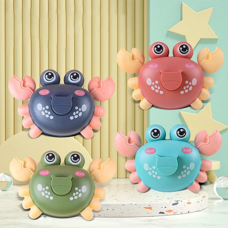 1Pcs Creative Funny Cute Crab Crawling Toys Press Will Walk Crab Toys Fun Educational Toddler Kids Toys Birthday Christmas Gifts