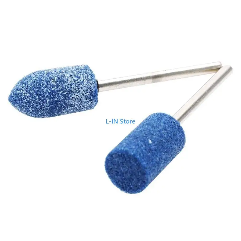 10 pezzi Professional Blue Abrasive Stone 3 mm Solvelamento gambo per punti montati sulla testa Bit macinazione durevole per