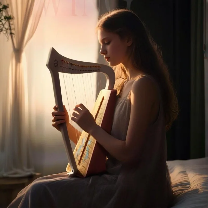 

15-string Small Harp Yoga Meditation Portable Sound Therapy C Key Lyre Harp Healing Professional Musical Instrument Adult