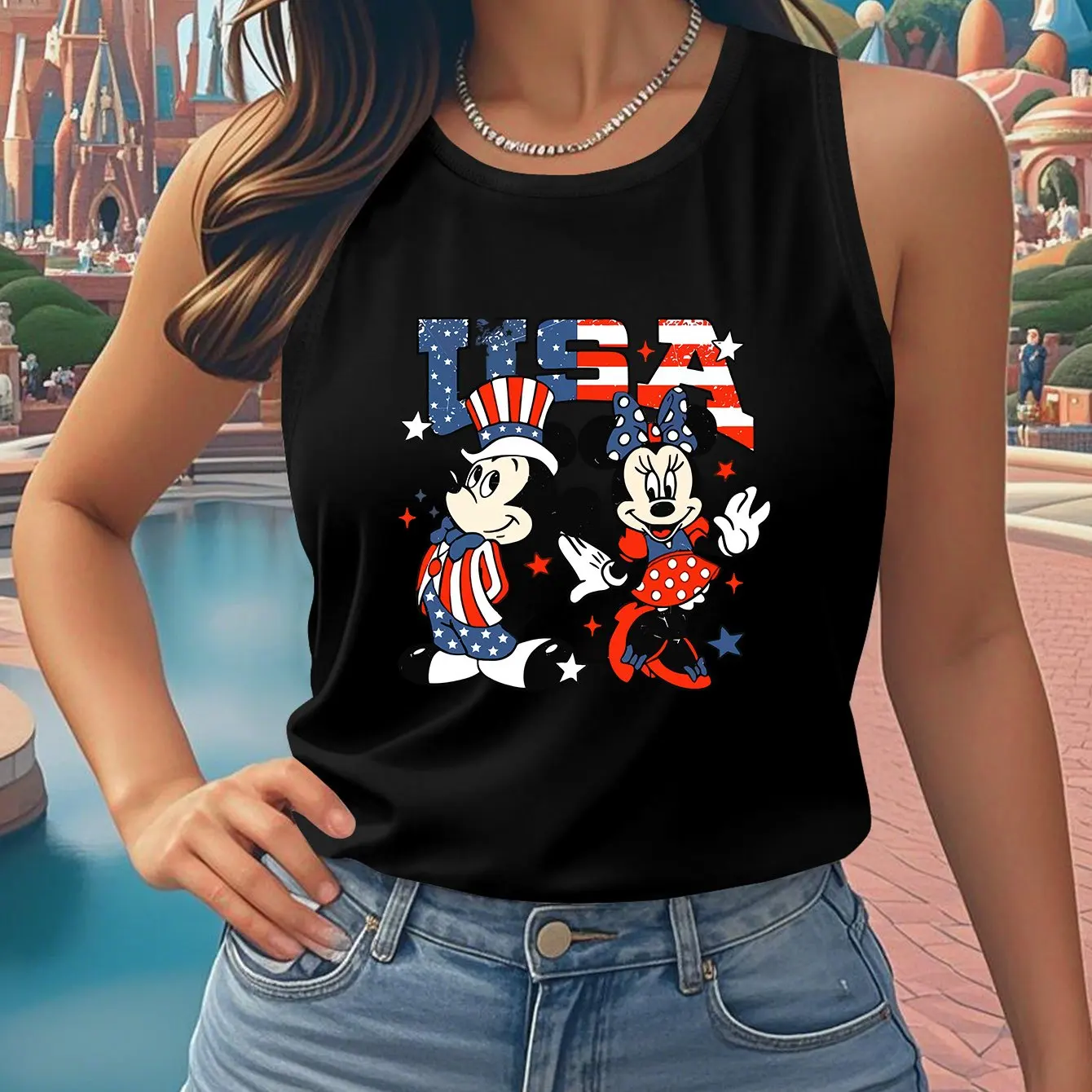 ديزني - سترة ميكي وميني للجلوس على الأرض مطبوعة - سترة يمكن ارتداؤها كطبقة خارجية أو طبقة داخلية