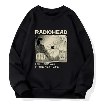 Radiohead I Will see you in the Next Life 후드티 남녀공용, 록 보이 레트로 프린트 스웻셔츠, 힙합 스트리트웨어, Sudaderas 남성 