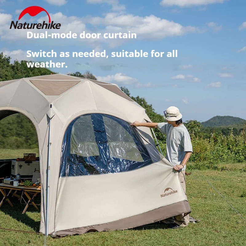 Naturehike Cloud Realm Level 8 Windproof Waterproof Hexagonal Self Standing Tent Spacious Transparent Large Space Outdoor Camp