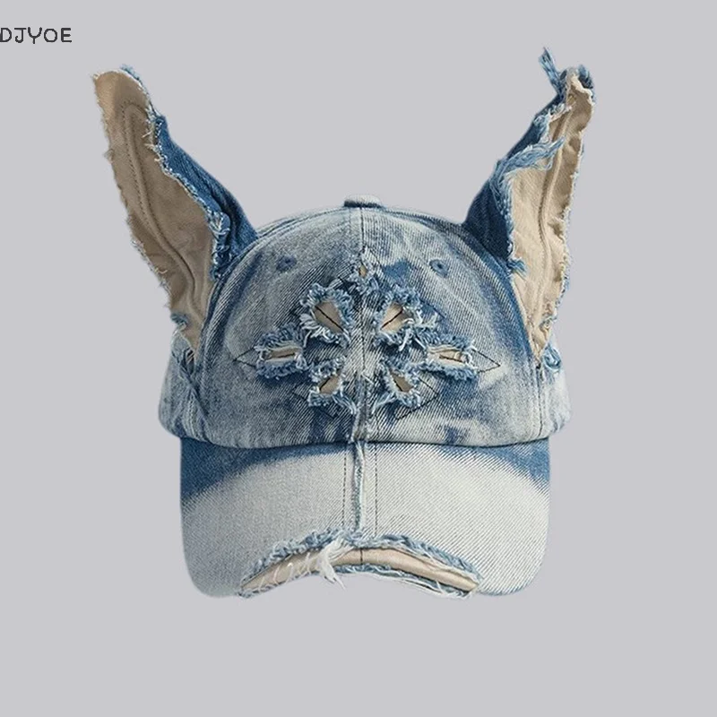 

New Personalized Girl Jeans Cute And Fashionable Dog Ear Hat Hip Hop Cap Women Men Party Team Baseball Cap Duckbill Cap