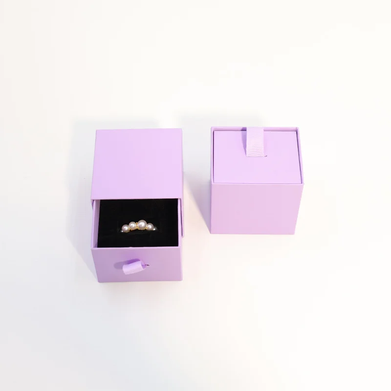 50 Stück Schmuckschachteln aus rosa Papier ohne Logo, modische minimalistische Geschenkverpackung für Ringe, Ohrringe, Halsketten, für kleine Unternehmen – Detail 8
