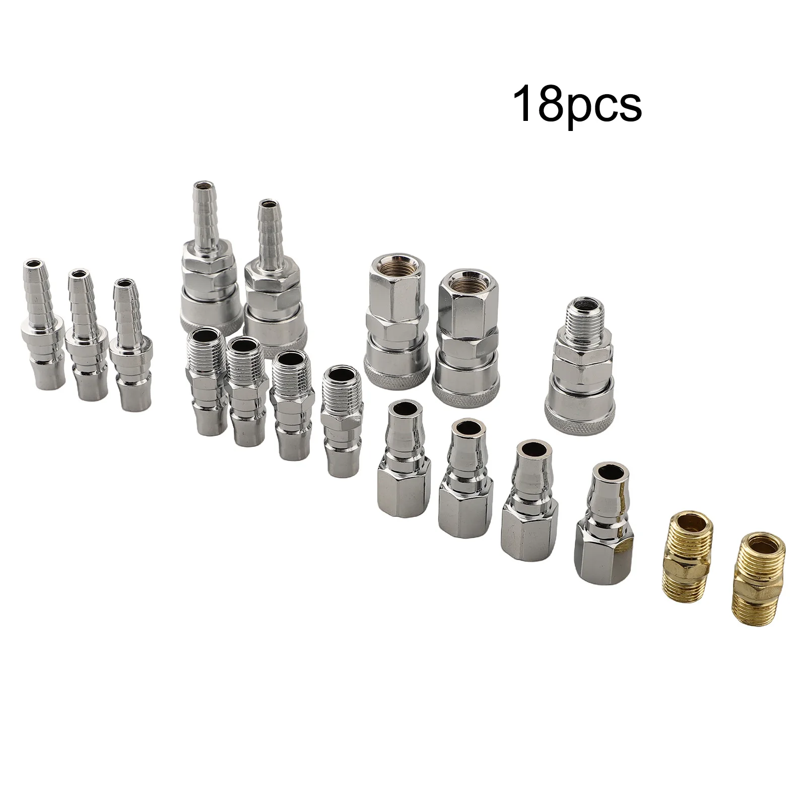 18pcs Air Hose Fittings Nitto Type Male Female Barb Coupler Compressor Air Tools 1/4