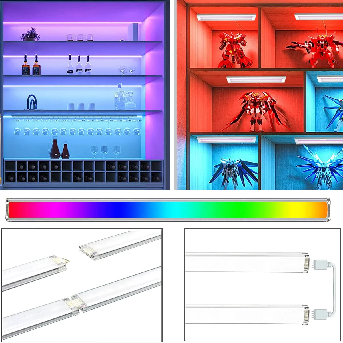 DC12V Tuya Zigbee 3.0 Sotto l'armadio Kit luce LED intelligente RGB/CCT Luce notturna dimmerabile per la decorazione della camera da letto della cucina APP/Controllo vocale