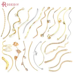 18K Gold Color Brass Tassel S Shape Rod Earrings Connect Charms Pendants High Quality Diy Jewelry Making Supplies Accessories