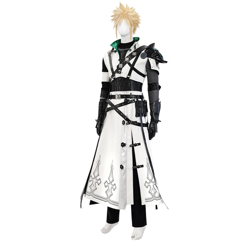 FF7 Cloud Strife Cosplay Youth Costume Men Fantasy Battle Uniform Full Set Halloween Carnival Party Comic Con Disguise Suit