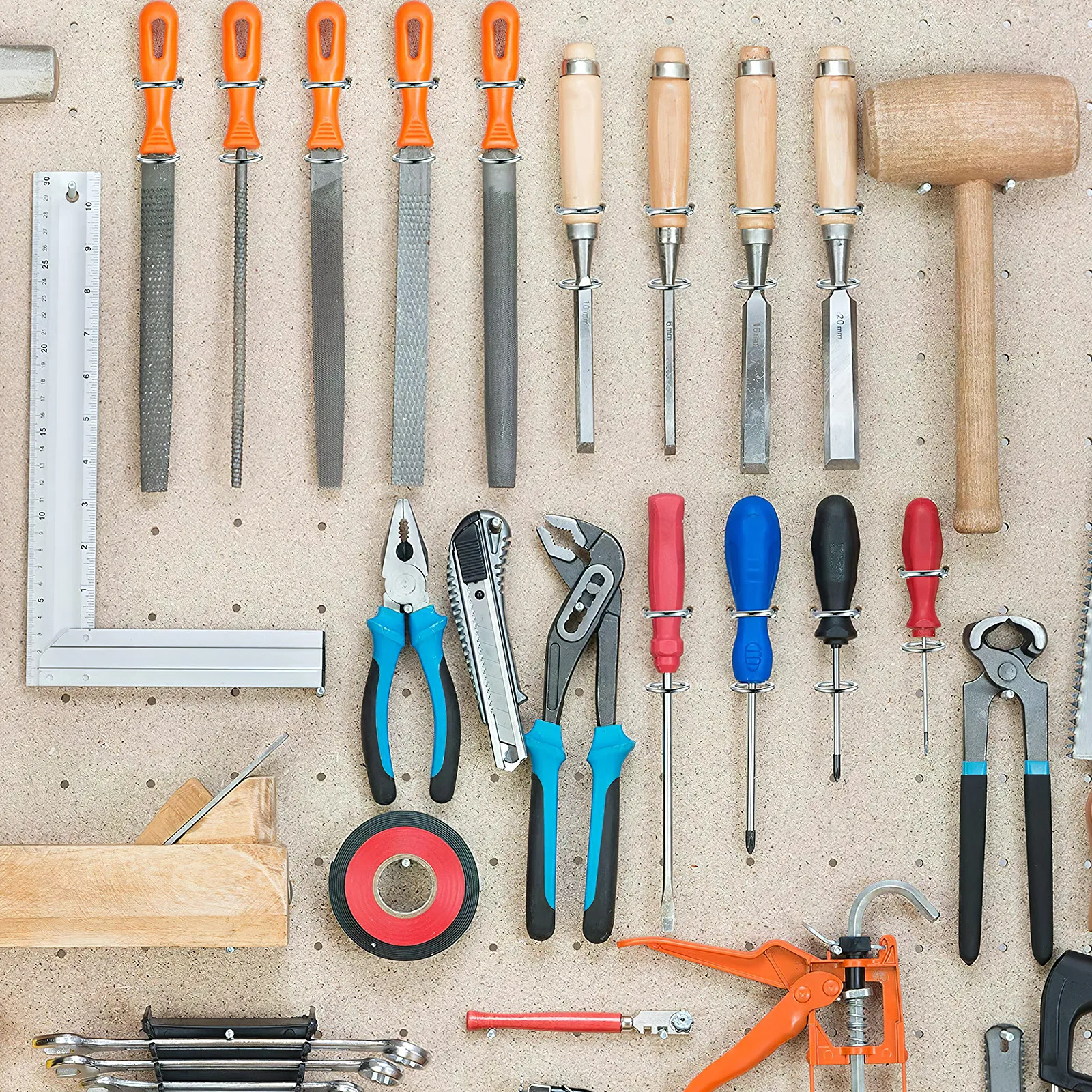 

10 Pcs Pegboard Hooks Double Ring Screwdriver Holder Metal Accessories Wall Organizer Storage Solution Tool Rack