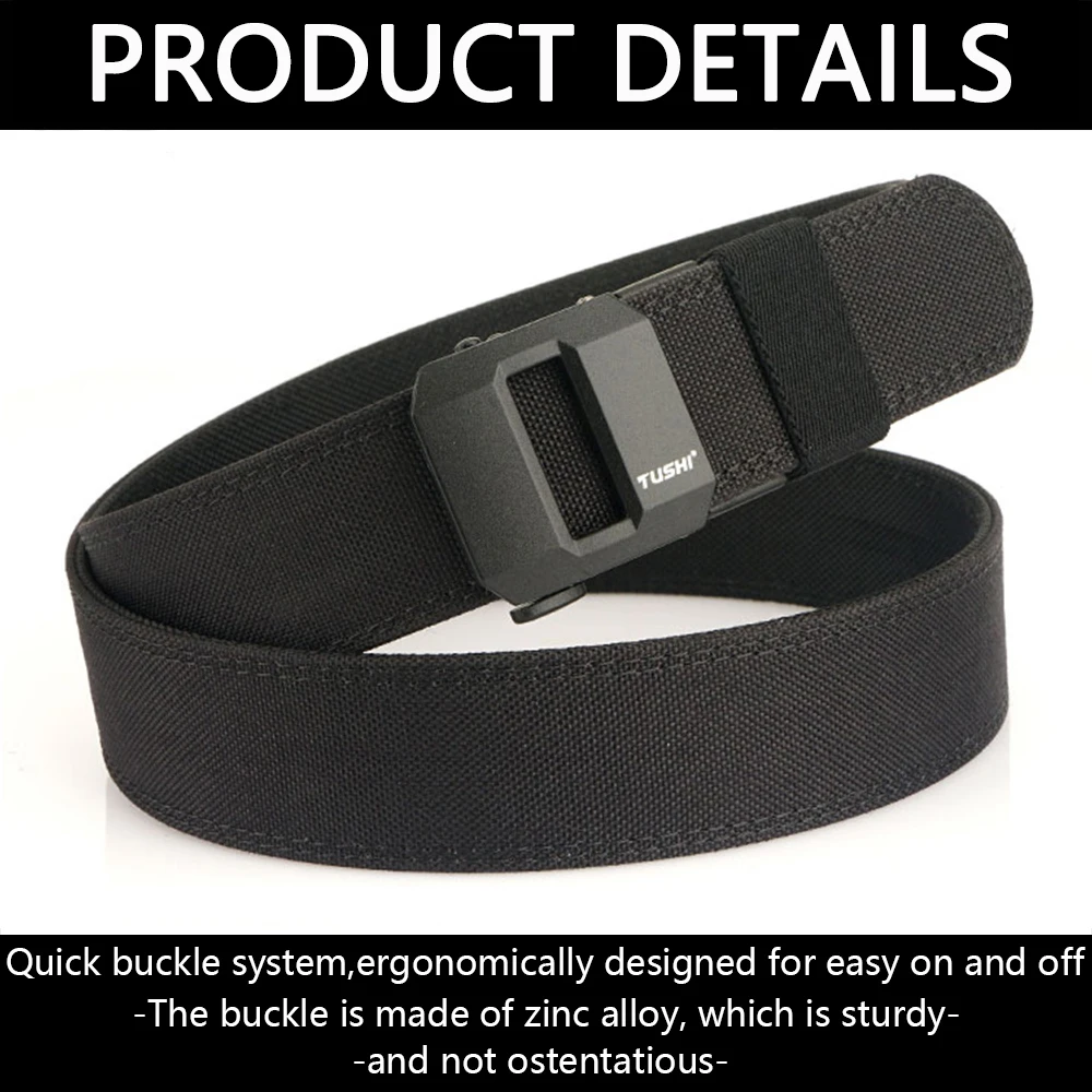 ALPTACTICS Hard Tactical Belt for Men Metal Automatic Buckle IPSC Gun Belt 1100D Nylon Military Belt Outdoor Sports Girdle Male