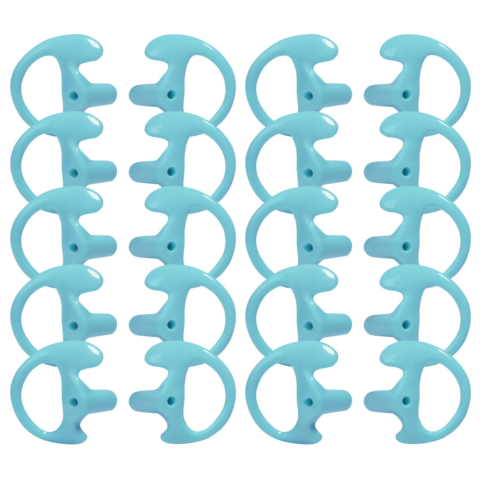 귀 몰드 교체 소프트 실리콘 이어 피어 삽입 이어몰드 양방향 라디오 어쿠스틱 코일 튜브 이어폰(10쌍-미디엄 블루)