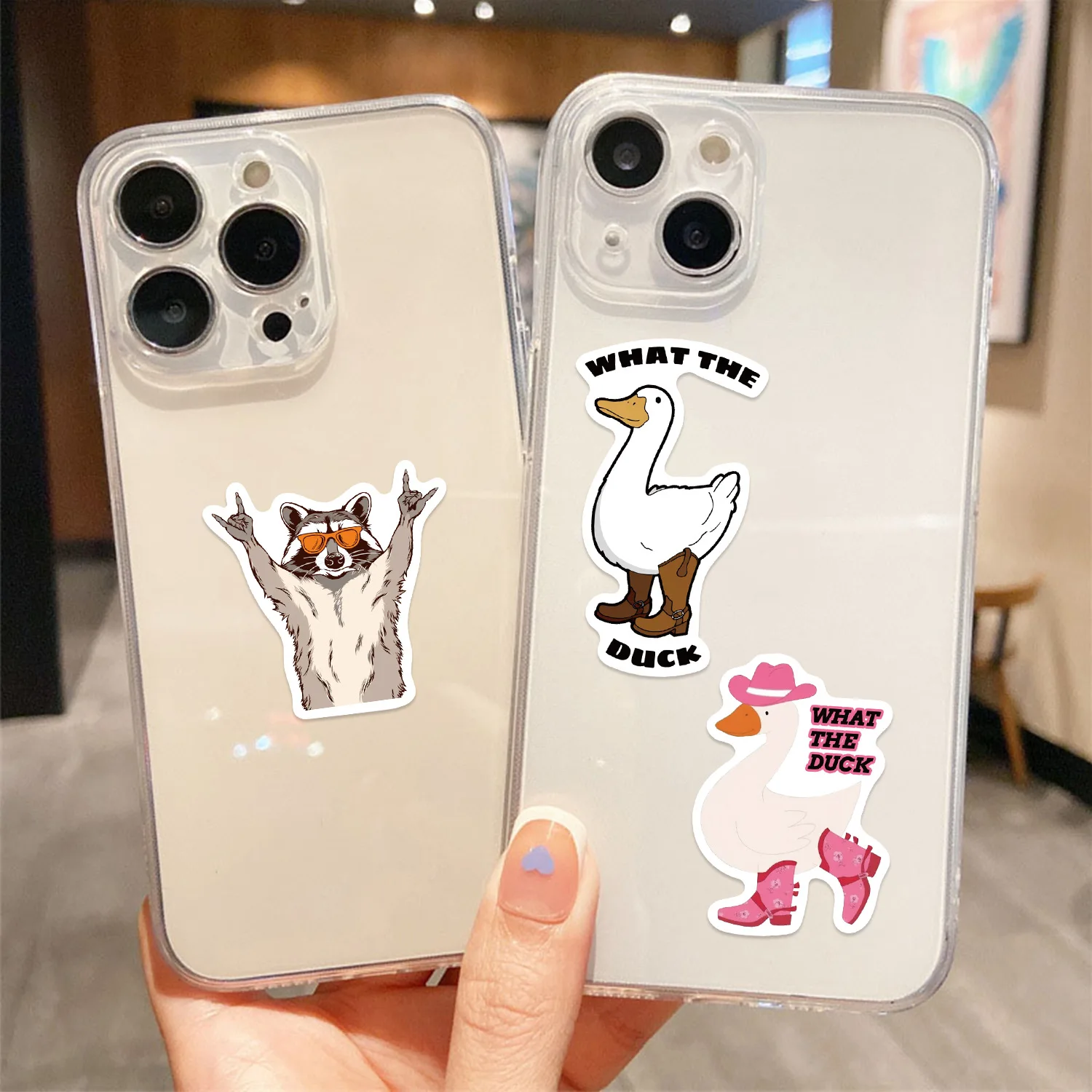 50Pcs Funny Animal Colorful Meme Sticky PVC Stickers Aesthetic DIY Decoration Scrapbooking Hand Accounting Supplies