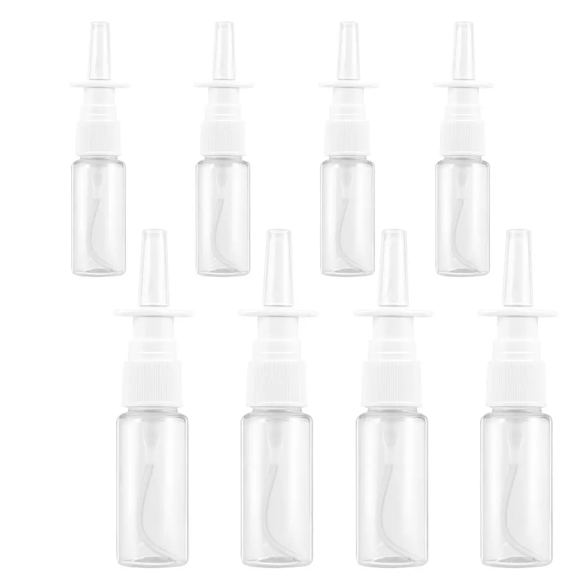8Pcs Nasal Spray Bottles Transparent Pet Plastic Nasal Sprayer Leakproof Portable Direct Spray Bottle for Travel Outdoor Use