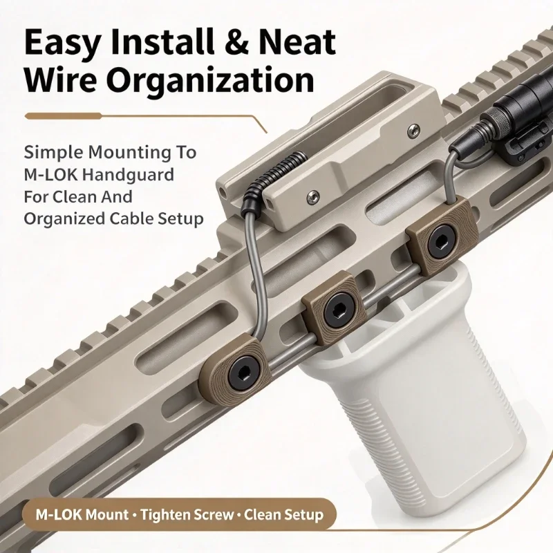 2026 New M-LOK Metal Cable Management Clip Wire Organizer for M-LOK Handguard Outdoor Toy Tactical Accessory