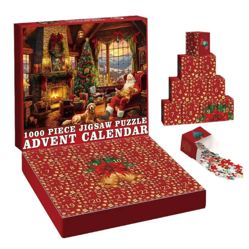 Jigsaw Puzzle Advent 24 Days Christmas Countdown Holiday Puzzles Fun Christmas Jigsaw Puzzles Countdown Calendar For Lovers