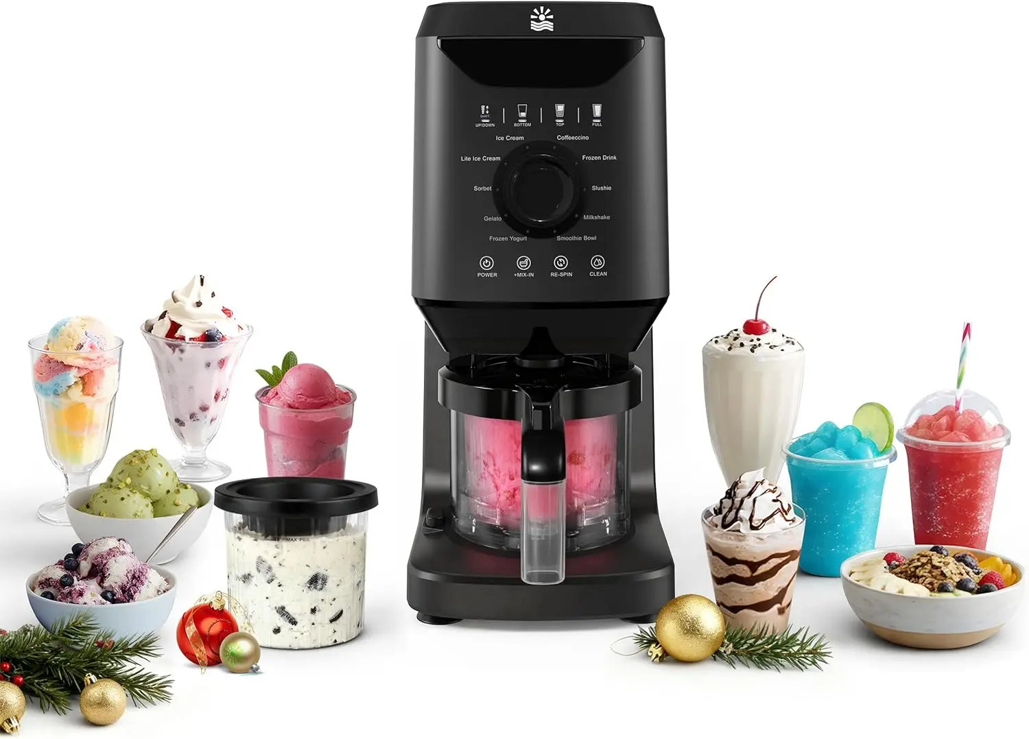 

12 in 1 Ice Cream Maker Machine 11 Preset Programs Self Cleaning Healthy Frozen Yogurt Maker for Gelato Slushies Sorbet Mix